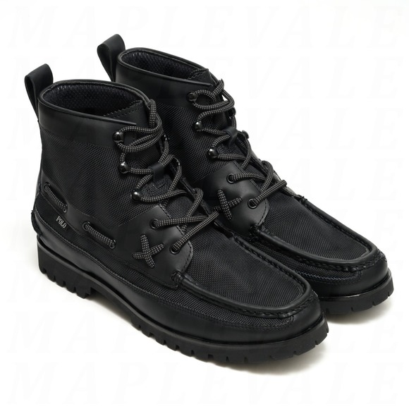 Polo Ralph Lauren Ranger Mid Ballistic Nylon Boots Men\'s Sz 9.5 Black Oxford NIB main image 4